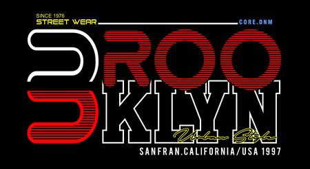 brooklyn typography for print t shirt free vectorのイラスト素材