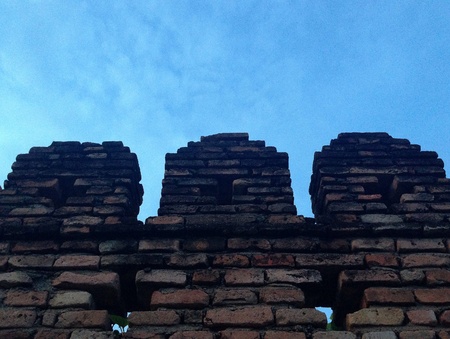 Background of brick wall texture, Chiang Mai, Thailand