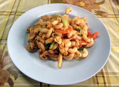 Stir pasta with pork and tomato sauce, Fried macaroniの素材