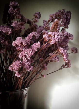 bouquet of flowers in transparent vaseの素材