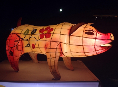 Paper made artwork for celebrating  Loy Kratong Festival, river goddess worship ceremony の素材