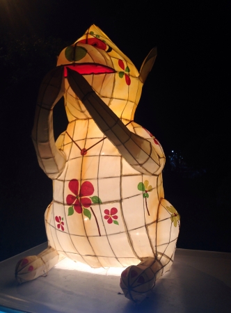 Paper made artwork for celebrating  Loy Kratong Festival, river goddess worship ceremony の素材