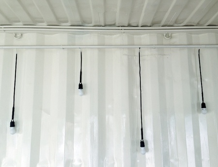 wall with ceiling lamps