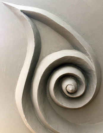 The stucco , thai style on the Wallの写真素材