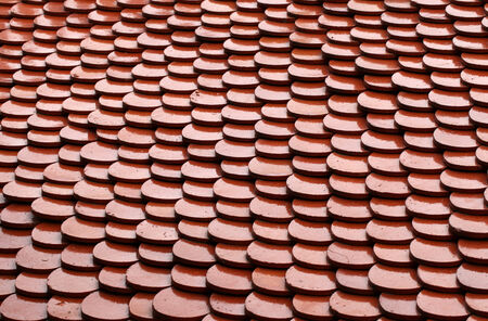 Red tile roofの写真素材