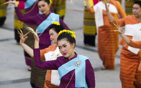 CHIANG MAI, THAILAND - APRIL 11 ,2016 : Folk Dance and contemporary dance Chiang Mai 720th...