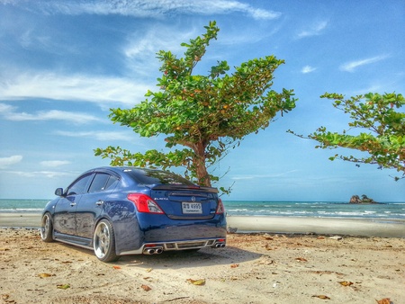Car at beach