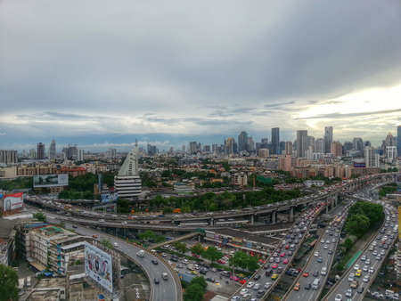 Sunset and cityのeditorial素材