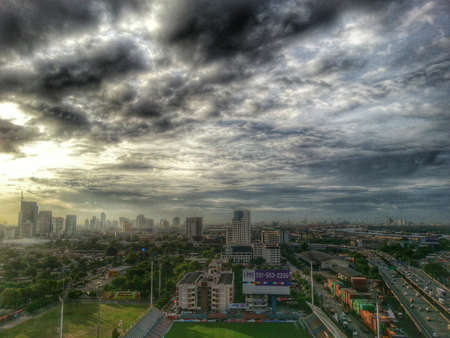 Sunset and cityのeditorial素材