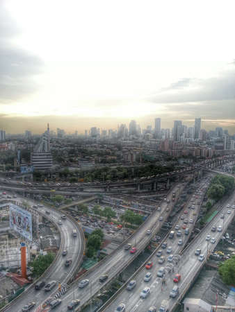 Sunset and cityのeditorial素材