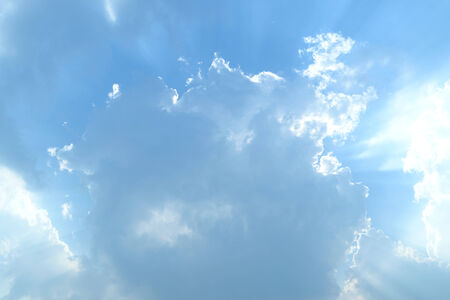 Blue sky and sunlightの写真素材