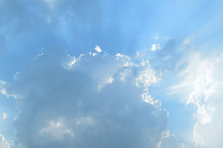Blue sky and sunlightの写真素材