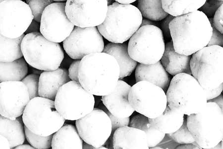 Stuffed Dough Pyramid filling texture background Soft tone White colorの写真素材