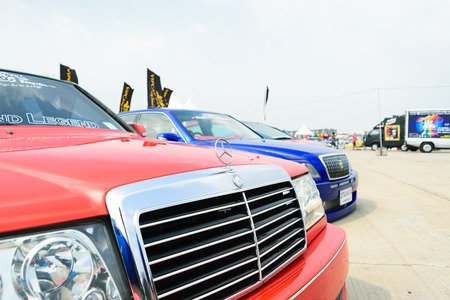 Nonthaburi, Thailand - February 28, 2015 : VIP Car Thailand car show meeting in the Bangkok Idle Street Car Club Culture 2015 at the Lakeside Muang Thong Thani, Pak Kret Cityのeditorial素材