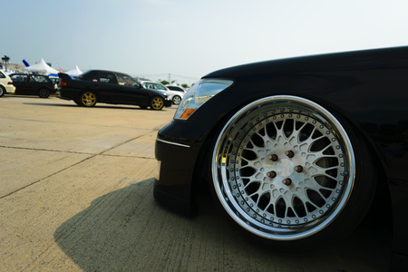 Nonthaburi, Thailand - February 28, 2015 : VIP Car Thailand car show meeting in the Bangkok Idle Street Car Club Culture 2015 at the Lakeside Muang Thong Thani, Pak Kret Cityのeditorial素材