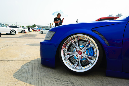 Nonthaburi, Thailand - February 28, 2015 : VIP Car Thailand car show meeting in the Bangkok Idle Street Car Club Culture 2015 at the Lakeside Muang Thong Thani, Pak Kret Cityのeditorial素材