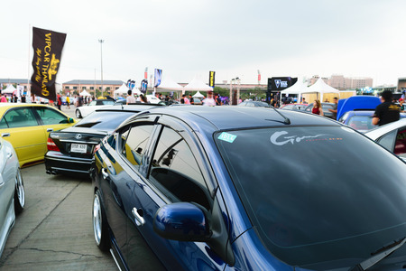 Nonthaburi, Thailand - February 28, 2015 : VIP Car Thailand car show meeting in the Bangkok Idle Street Car Club Culture 2015 at the Lakeside Muang Thong Thani, Pak Kret Cityのeditorial素材