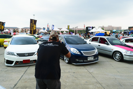 Nonthaburi, Thailand - February 28, 2015 : VIP Car Thailand car show meeting in the Bangkok Idle Street Car Club Culture 2015 at the Lakeside Muang Thong Thani, Pak Kret Cityのeditorial素材
