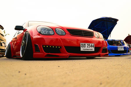 Nonthaburi, Thailand - February 28, 2015 : VIP Car Thailand car show meeting in the Bangkok Idle Street Car Club Culture 2015 at the Lakeside Muang Thong Thani, Pak Kret Cityのeditorial素材