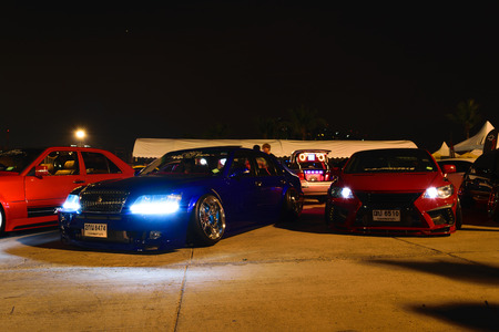 Nonthaburi, Thailand - February 28, 2015 : VIP Car Thailand car show meeting in the Bangkok Idle Street Car Club Culture 2015 at the Lakeside Muang Thong Thani, Pak Kret Cityのeditorial素材