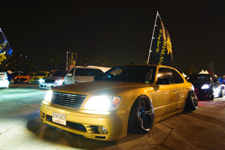 Nonthaburi, Thailand - February 28, 2015 : VIP Car Thailand car show meeting in the Bangkok Idle Street Car Club Culture 2015 at the Lakeside Muang Thong Thani, Pak Kret Cityのeditorial素材
