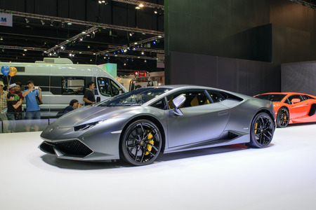 Nonthaburi, Thailand - March 29, 2015 : Lamborghini on display at The 36th Bangkok International Motor Show \\\"Art of Auto\\\" in Muang Thong Thani, Thailand.のeditorial素材