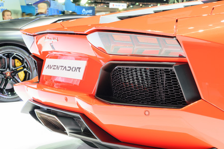 Nonthaburi, Thailand - March 29, 2015 : Lamborghini on display at The 36th Bangkok International Motor Show \"Art of Auto\" in Muang Thong Thani, Thailand.のeditorial素材