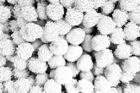 Stuffed Dough Pyramid filling texture background, 3d block styleの写真素材