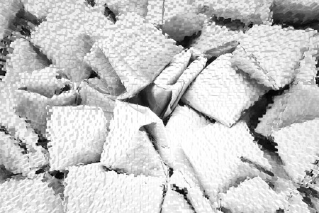 Stuffed Dough Pyramid texture background, 3d block styleの写真素材