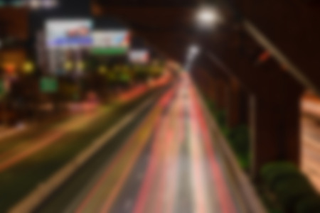 Blurred Nighttime of Bangkok city. Bangkok is the capital and the most populous city of Thailand.の写真素材