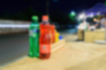 Blurred Sweet drink on table at Night street foodの写真素材