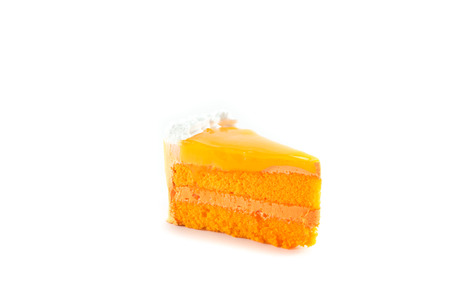 Orange Cake isolated on white backgroundの写真素材
