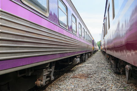 Between bogie of a Public Thai Train Railwayの写真素材