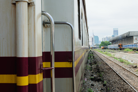 Between bogie of a Public Thai Train Railwayのeditorial素材