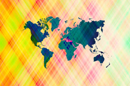 Abstract graphic illustration art design background with world mapの写真素材