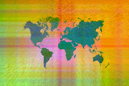 Abstract graphic illustration art design background with world mapの写真素材