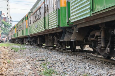 Bangkok, Thailand - September 5, 2015 : People on the Thai train. Many people in Thailand popular travel by train because it is cheaper.のeditorial素材