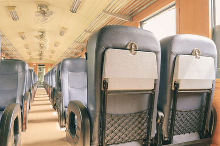 Cabin of a Public Thai Train Railway with seat. This is a public train Does not require a property...