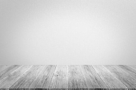 Wood terrace and Wall texture background surface white colorの写真素材