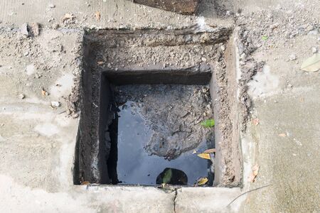 Working for drain cleaning. Problem with the drainage system.の写真素材