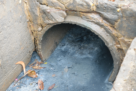 Working for drain cleaning. Problem with the drainage system.の写真素材