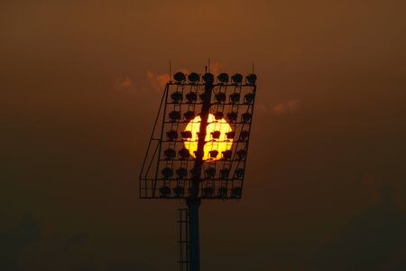 Morning Sky with Sunrise and silhouette sportlightの写真素材