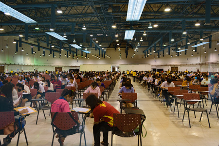 Bangkok, Thailand - October 25, 2015 : Adults take exam for appoint at State Railway of Thailand.のeditorial素材