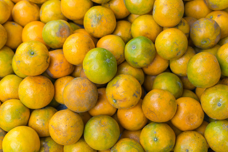 Orange for sale at the Thai street food marketの写真素材
