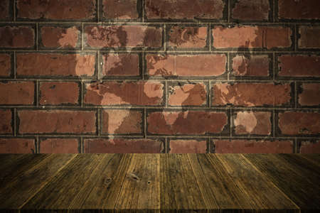 Red Brick wall texture surface natural color use for background , process in vintage style with Wood...