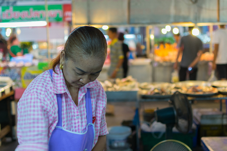Bangkok, Thailand - February 19, 2016 : Thai exotic food in street food market. Like the charming people, exotic foods greets you on almost every corner in Thailand.のeditorial素材