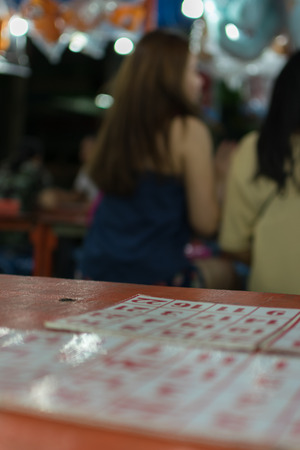 Bangkok, Thailand - January 10, 2016 : A bingo games is a popular games in a temple festival at Bangkok Thailand.のeditorial素材