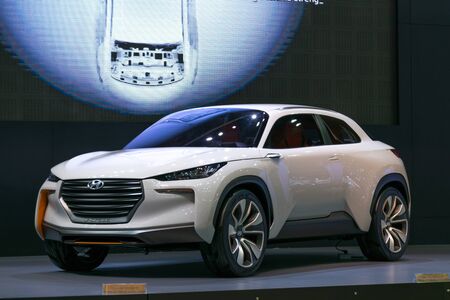 Bangkok, Thailand - December 10, 2015 : Some parts of the car show event. This a open event no need press credentials required.のeditorial素材