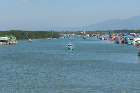 Chanthaburi, Thailand - December 31, 2015 : Unidentified fishing boat is out fishing. Fishermen is a career that has been popular in the seaside city of Thailand.のeditorial素材