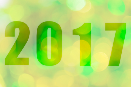 Happy New Year 2017 in Abstract bokeh background of light for celebration new year and christmas